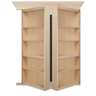 48" Unfinished Maple Bifolding Bookcase Hidden Door